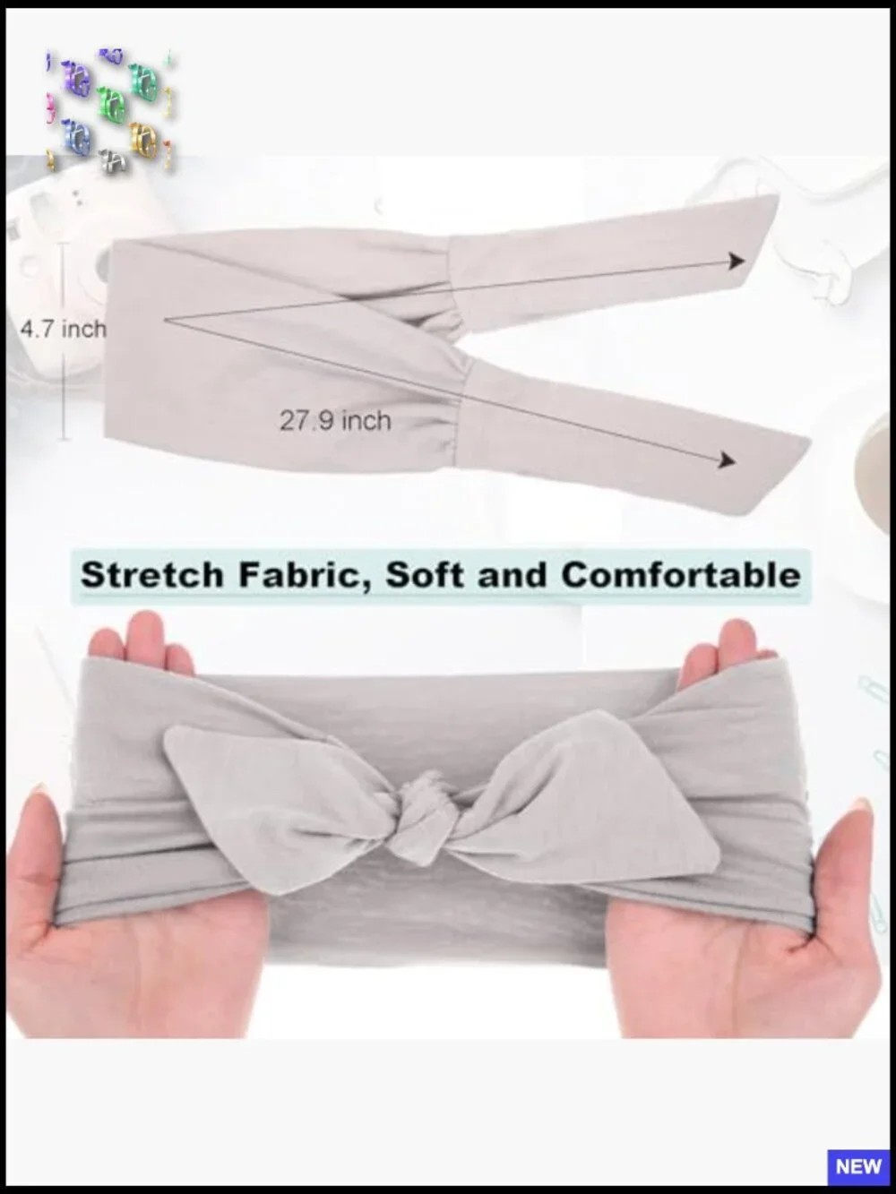 Adjustable Knotted Boho Headbands Set Yoga Workout Elastic Fashion Wide Hair
